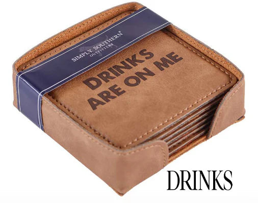 Simply Southern Leather Coasters | Drinks