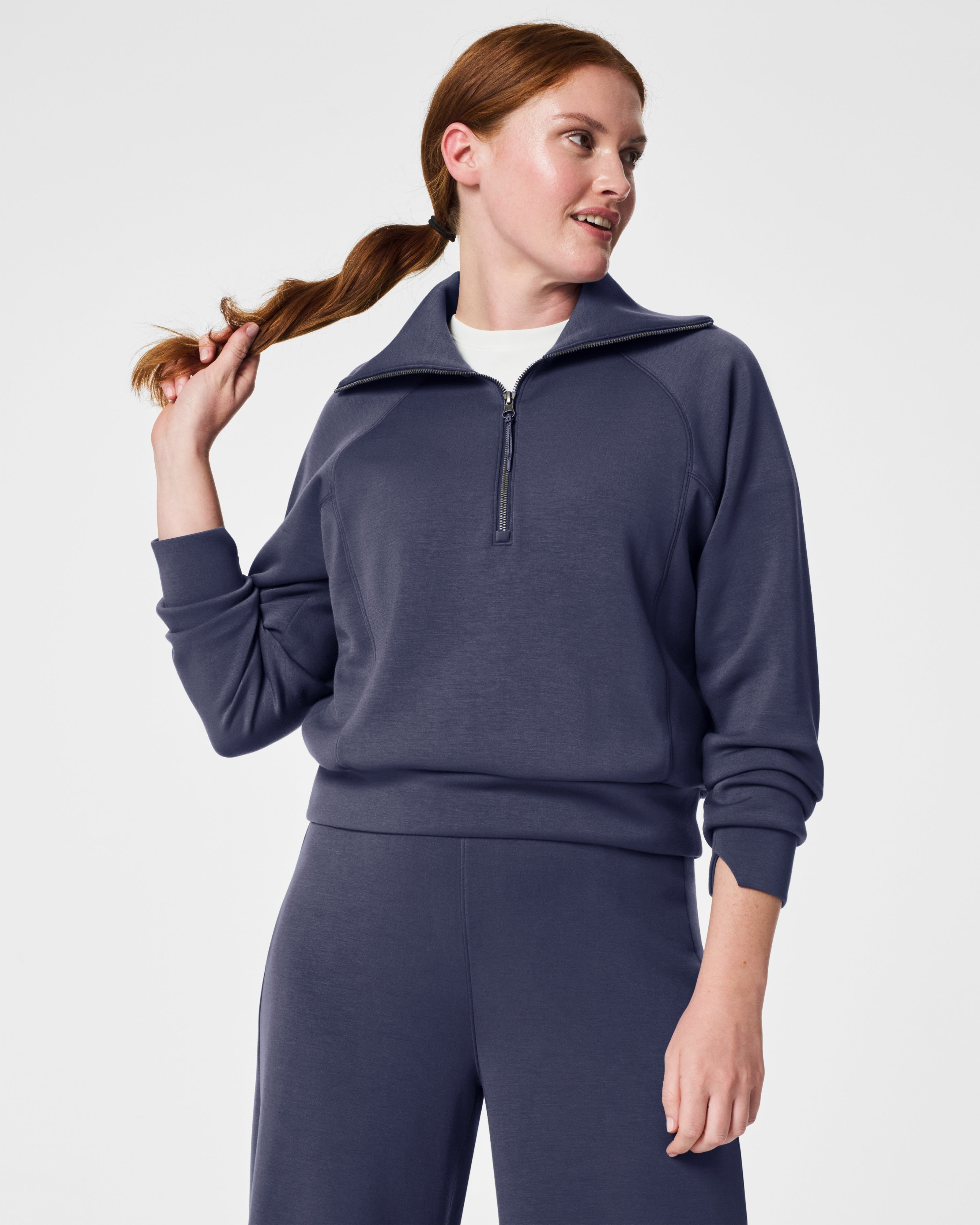 Spanx Airessentials Half Zip | Dark Storm