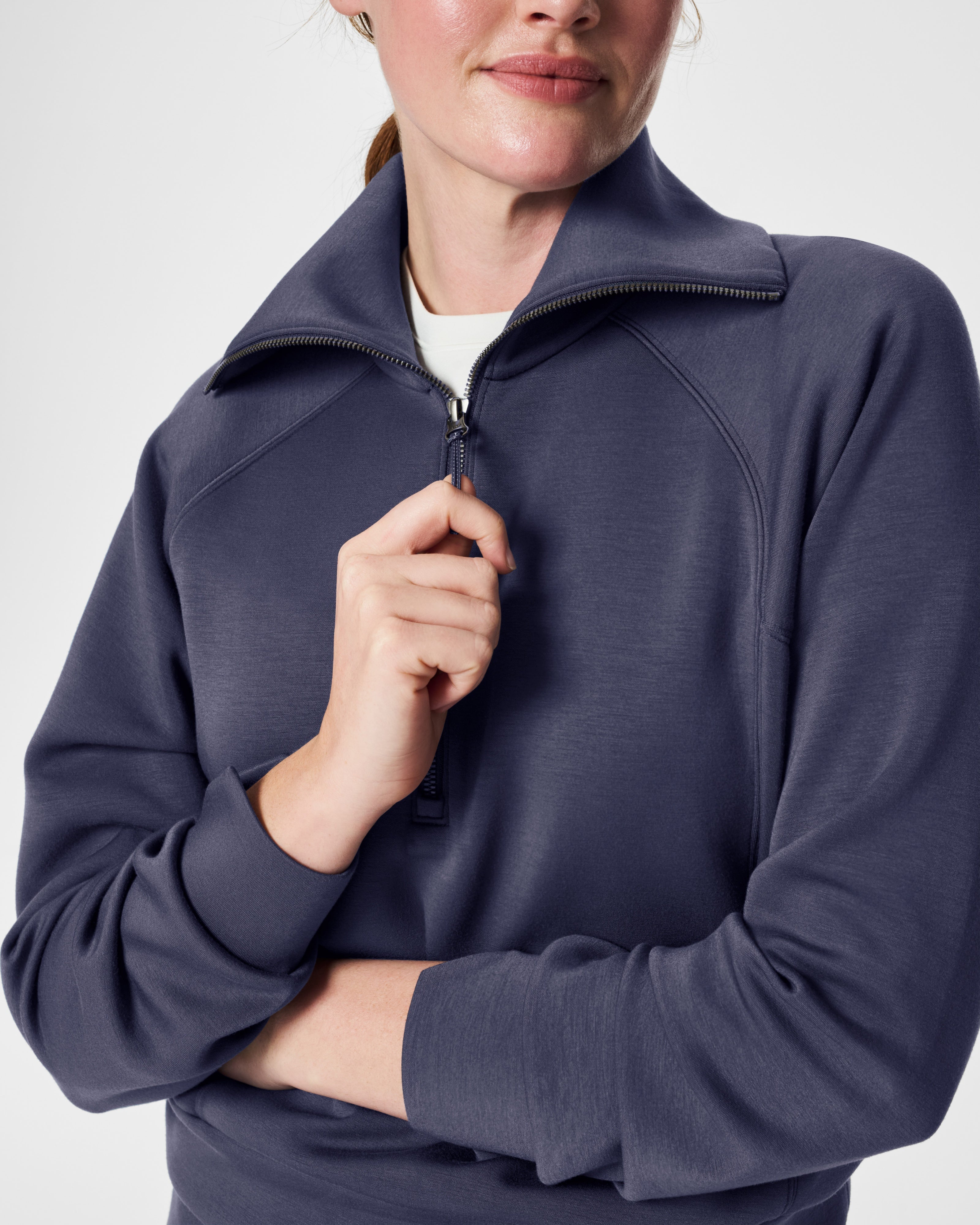 Spanx Airessentials Half Zip | Dark Storm