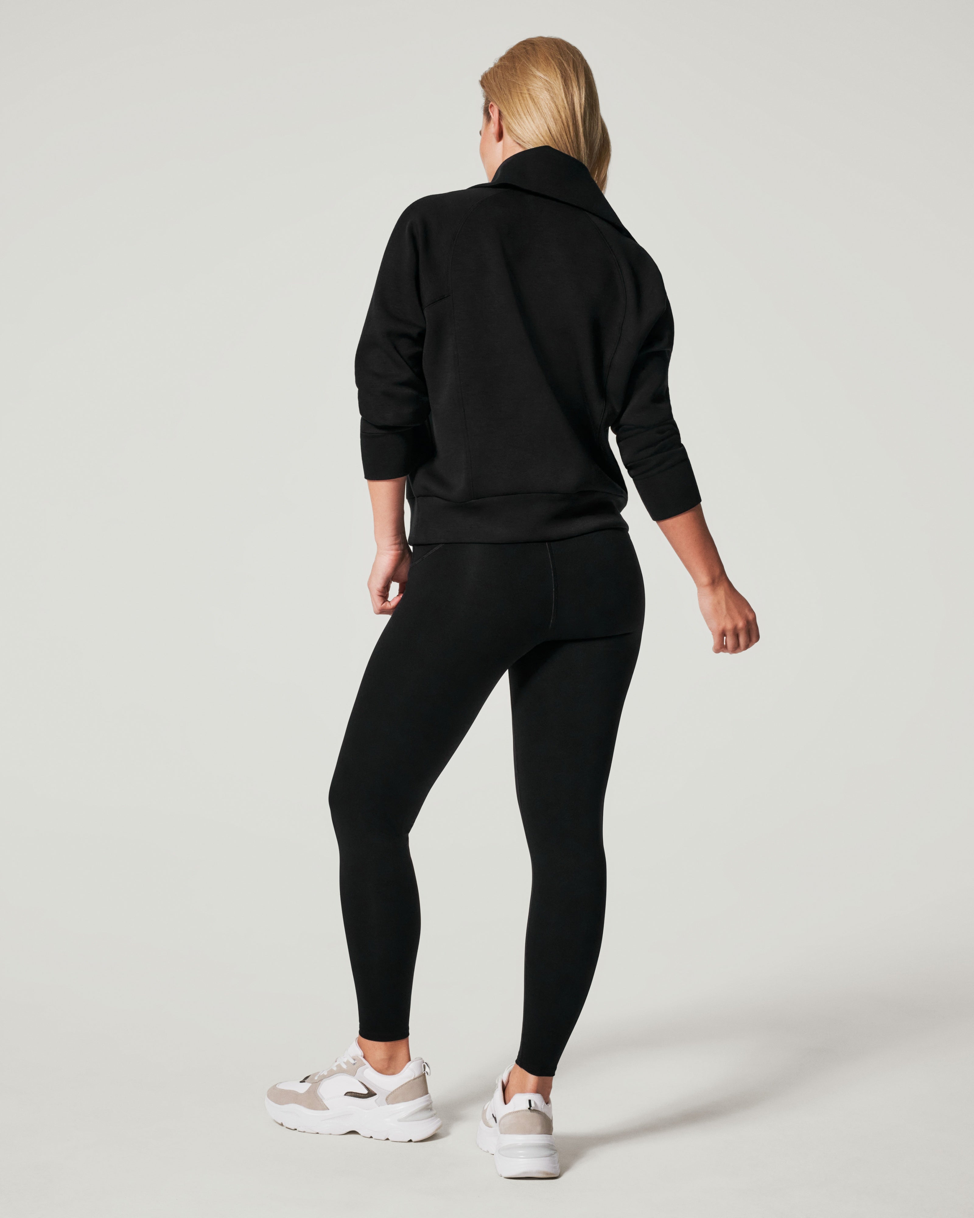 Spanx Airessentials Half Zip | Very Black