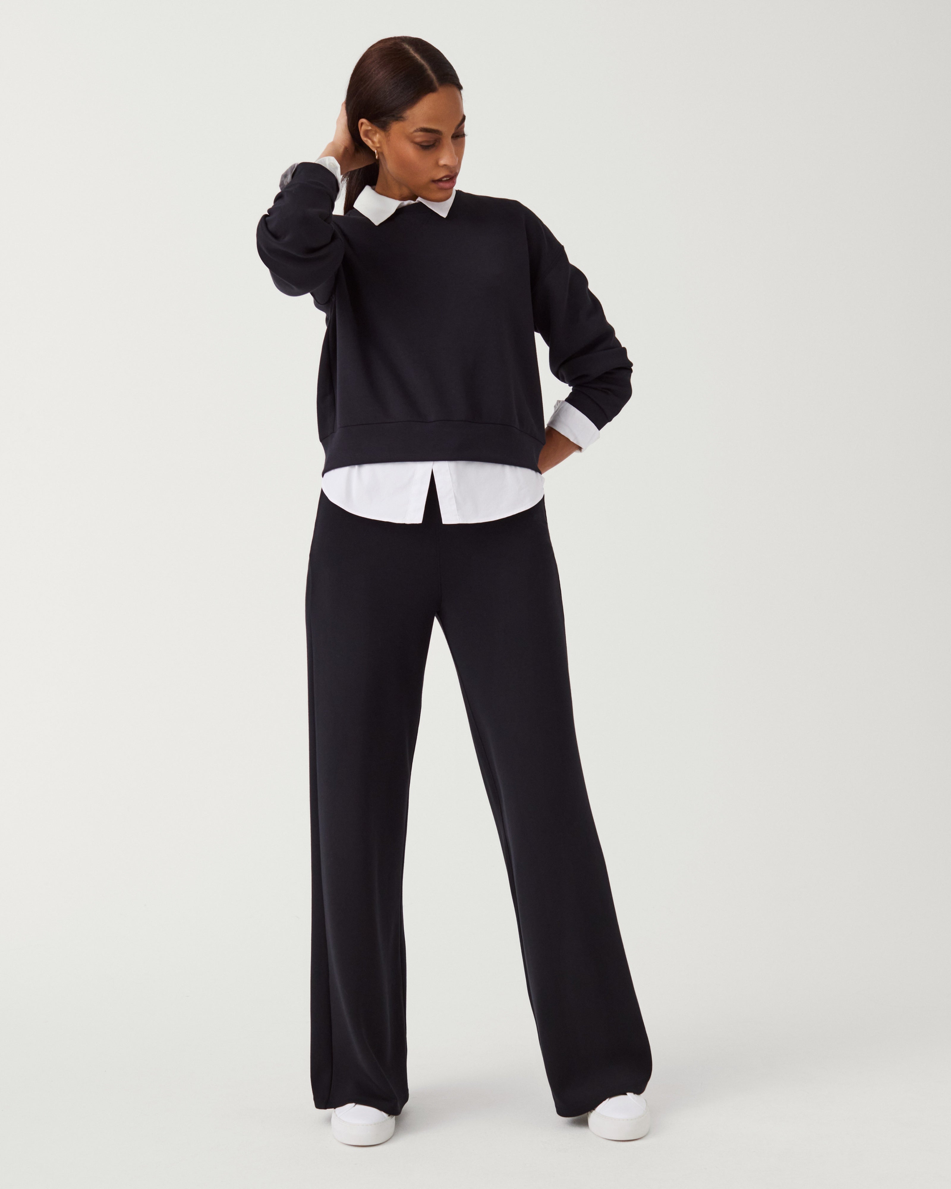 Spanx Airessentials Wide Leg Pant | Very Black