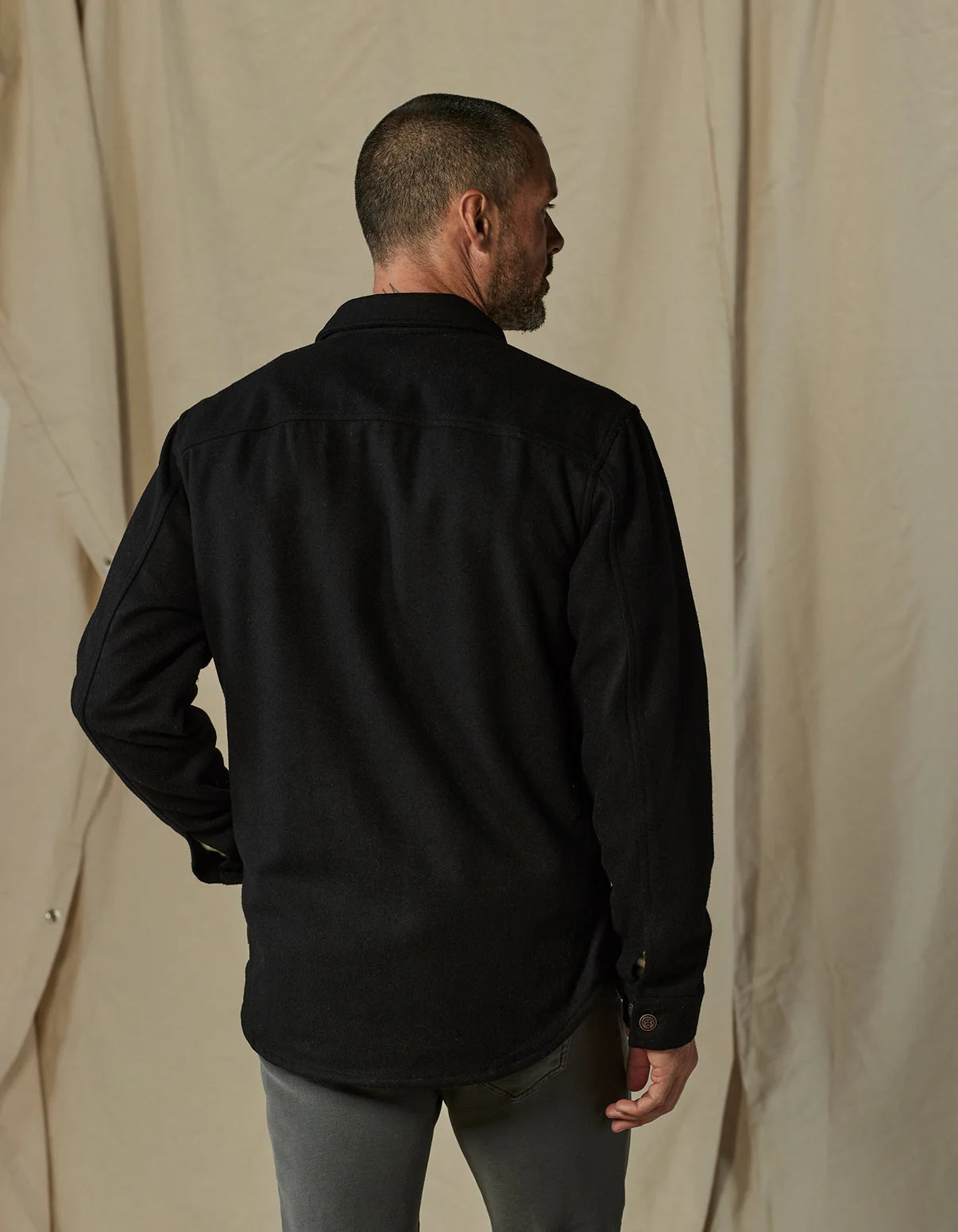 Brightside Flannel Lined Workwear Jacket in Black from The Normal Brand.