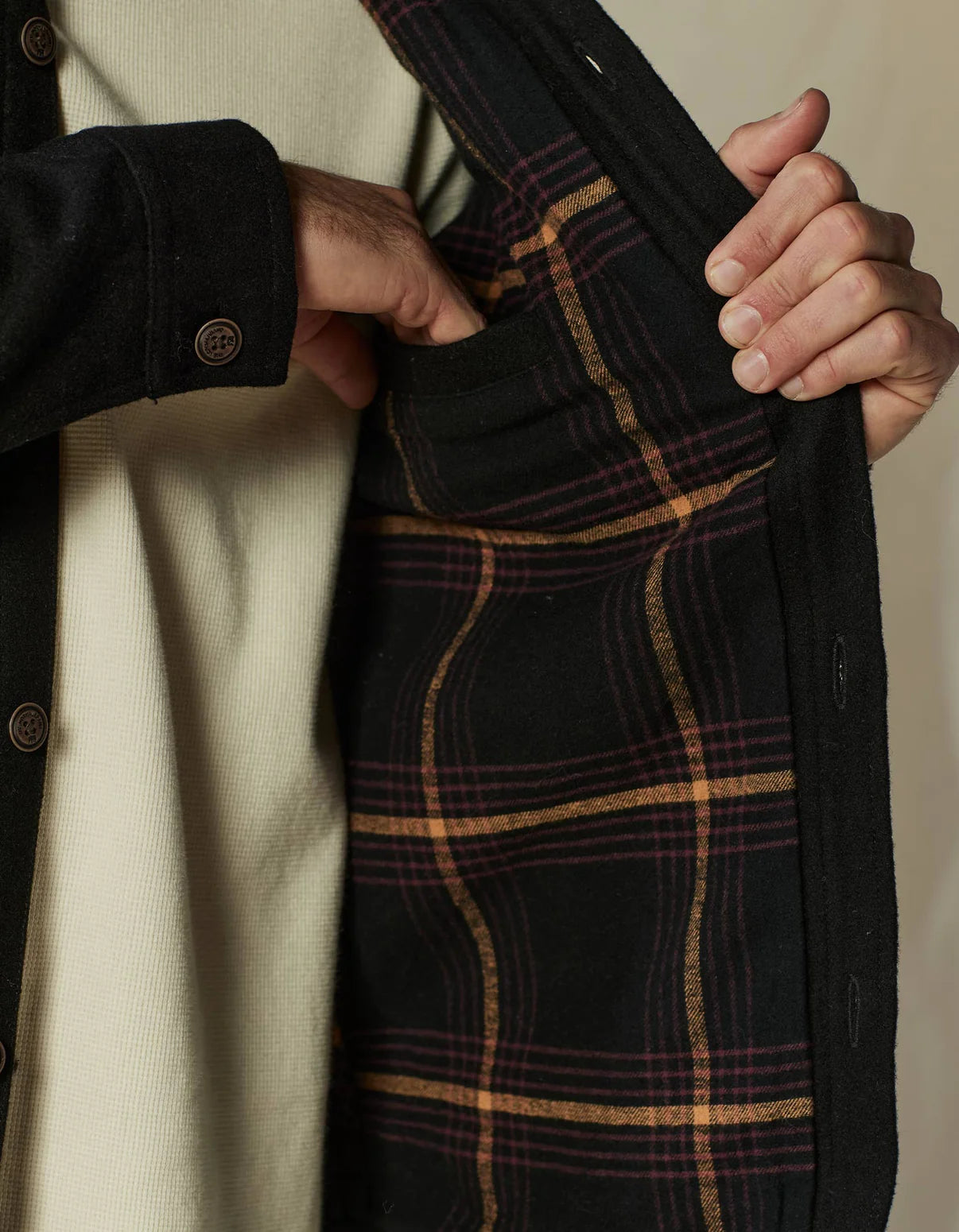 Brightside Flannel Lined Workwear Jacket in Black from The Normal Brand.