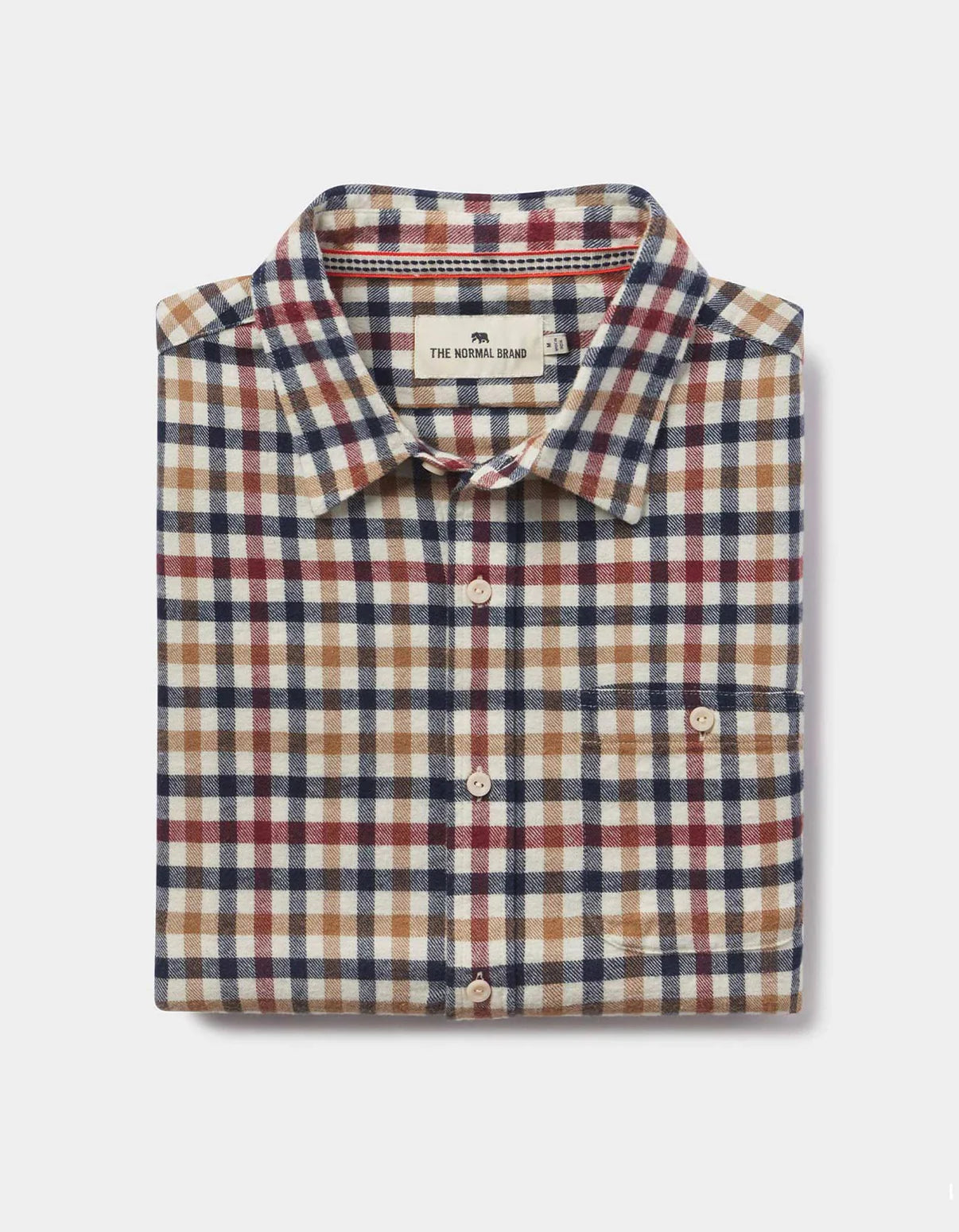 Hudson Double Brushed Flannel in Harvest Plaid from The Normal Brand.