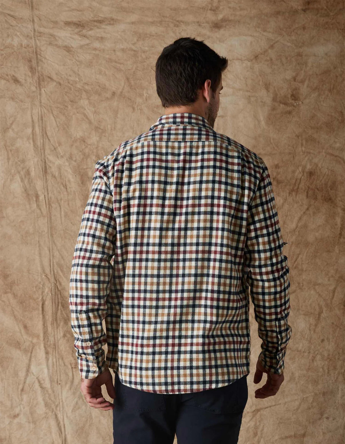 Hudson Double Brushed Flannel in Harvest Plaid from The Normal Brand.