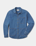 Lightweight Denim Overshirt in Medium Wash from The Normal Brand.