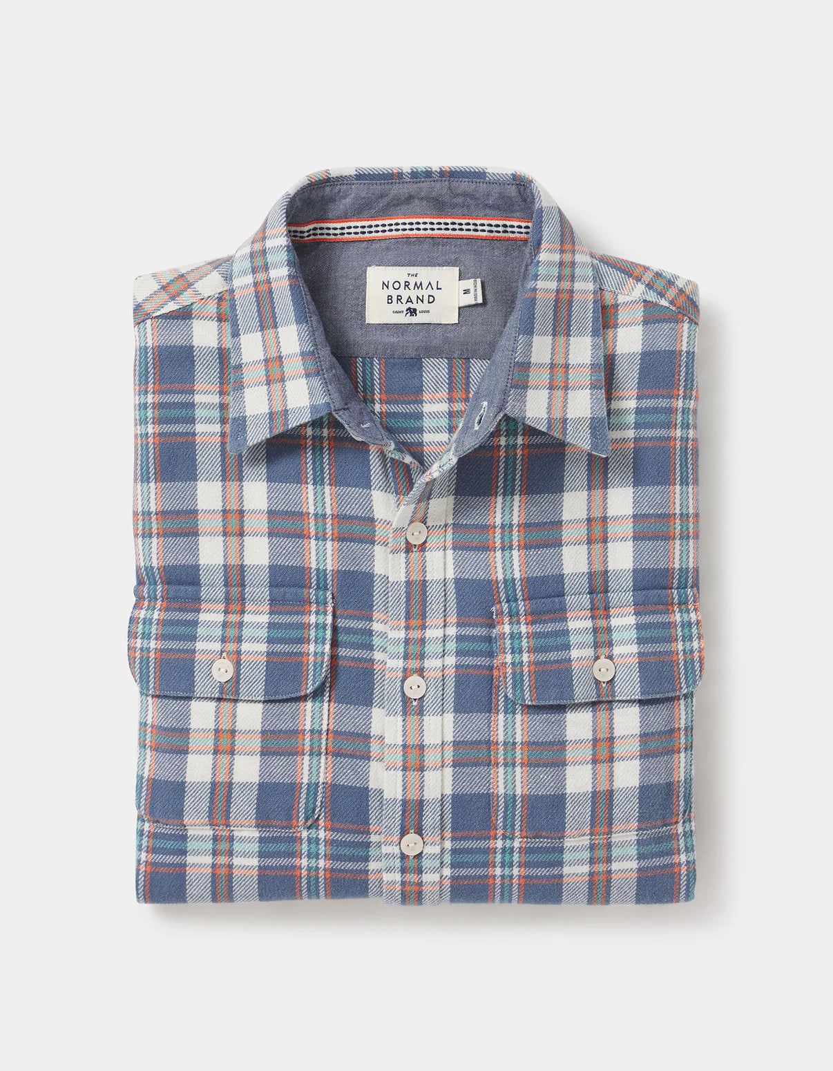 Mountain Overshirt in Mineral Blue from The Normal Brand.