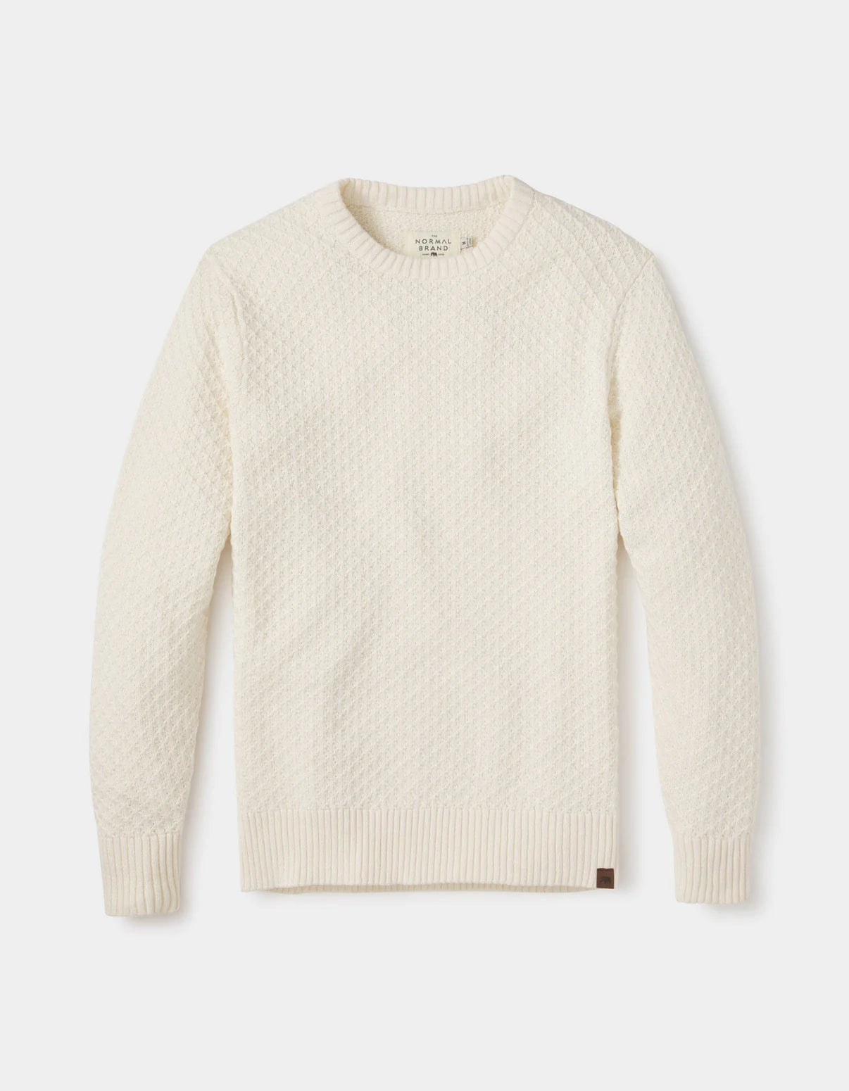 Pique Stitch Crew in Ivory from The Normal Brand.