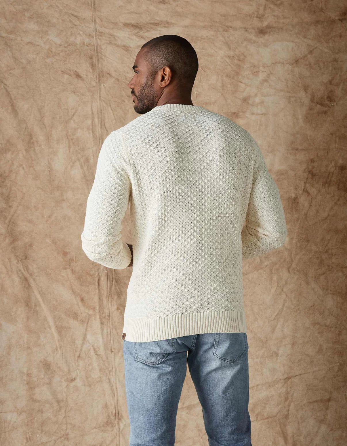 Pique Stitch Crew in Ivory from The Normal Brand.