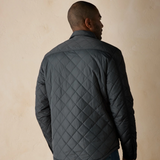 Quilted Sherpa Lined Shacket from The Normal Brand. The shacket is in the color charcoal.