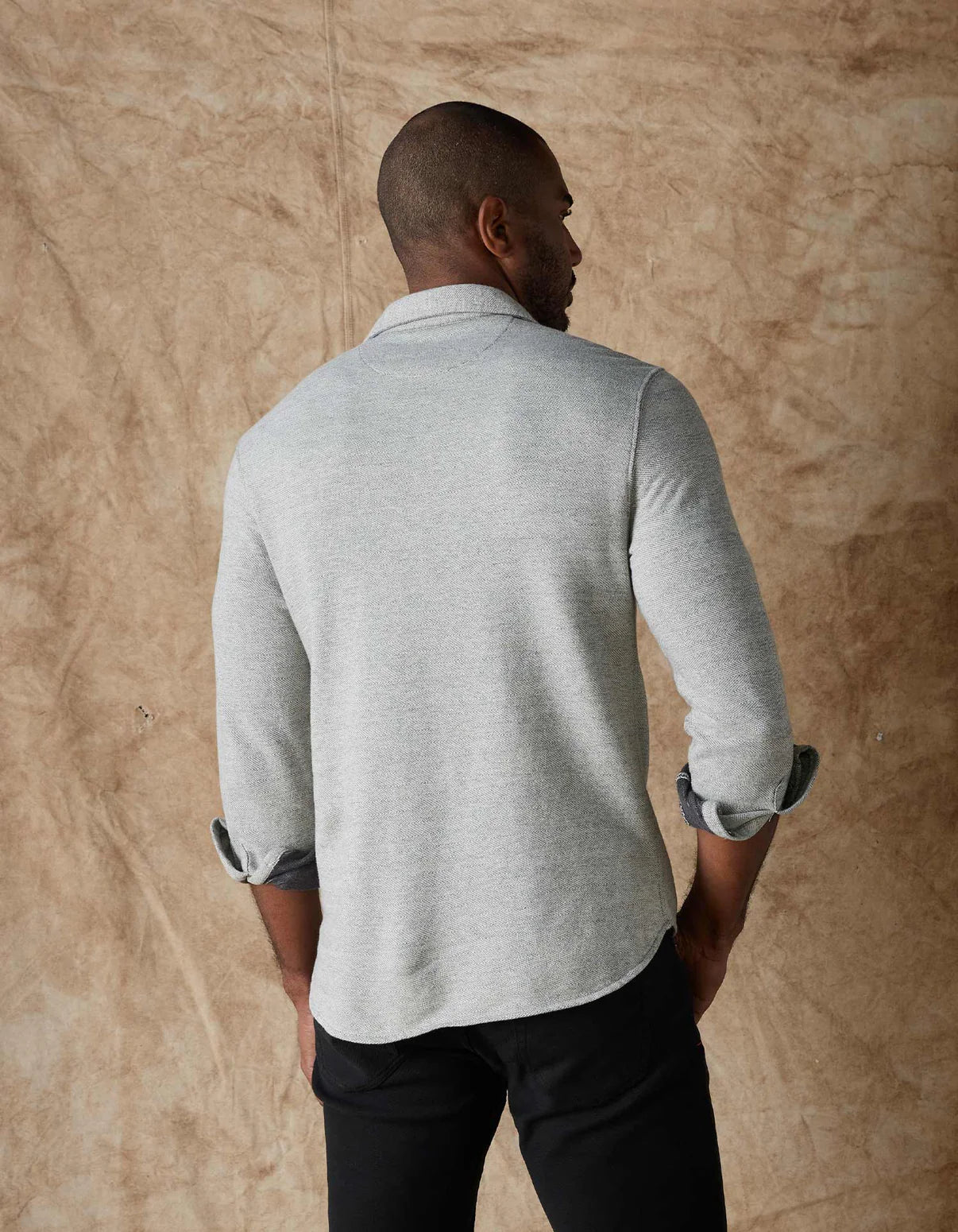 Textured Knit Shirt in Graphite in The Normal Brand.