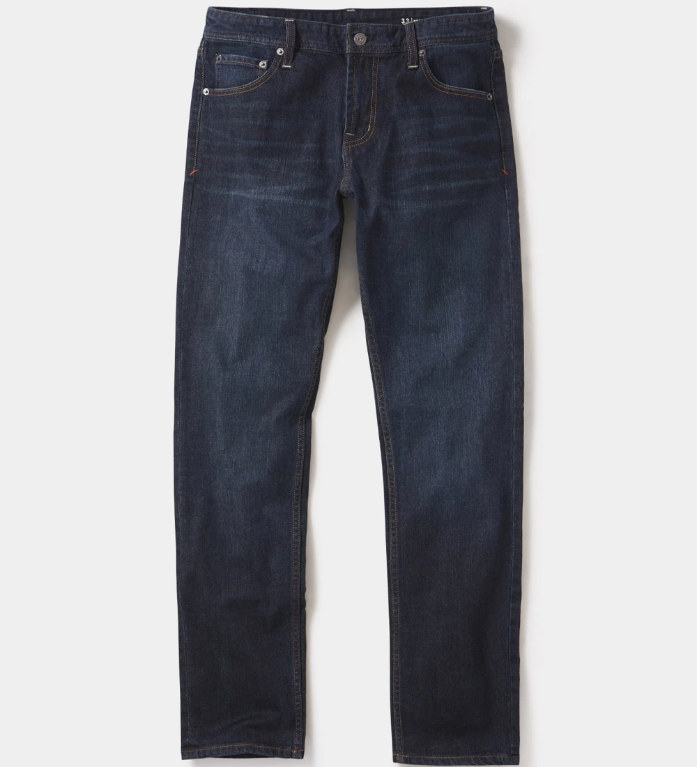 Front view of The Normal Jean from The Normal Brand in dark blue color.