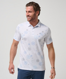 White color men's golf polo from TravisMathew. Titled the, "Caught Inside Polo."