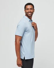 The Travis Mathew Jungle Pyramid Golf Polo in the color blue - 2