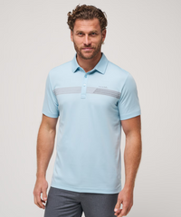 Blue color men's polo shirt from TravisMathew, titled the Kalama Cove Polo.