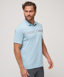 Blue color men's polo shirt from TravisMathew, titled the Kalama Cove Polo.