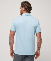 Blue color men's polo shirt from TravisMathew, titled the Kalama Cove Polo.