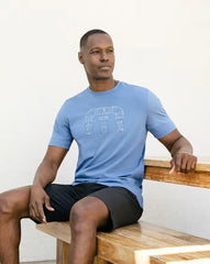 TravisMathew Splatter Icon Tee in the color blue.