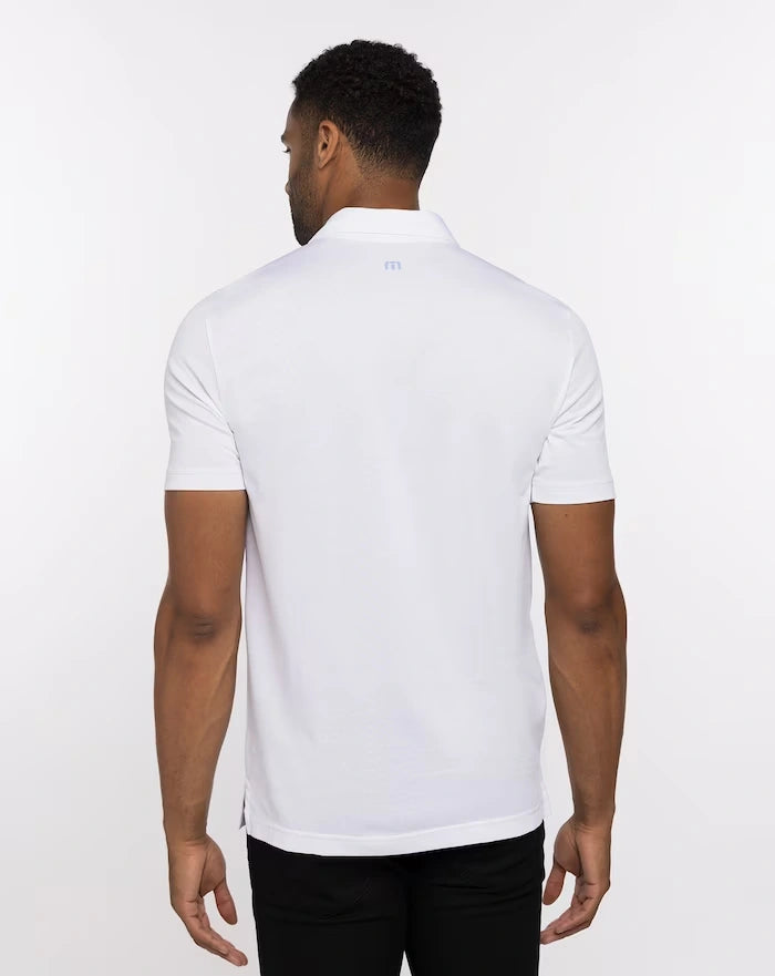 TravisMathew Men's Gulf Side Polo in the color white.