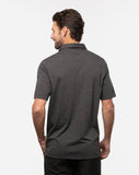 TravisMathew men's The Zinna Polo in the color heather black.