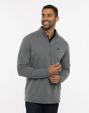 TravisMathew Men's Upgraded Quarter Zip in the color dark grey.