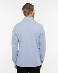 TravisMathew Men's Upgraded Quarter Zip in the color light blue.