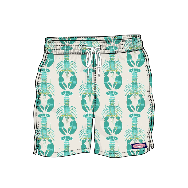 Vineyard Vines 7" Printed Chappy Trunks | Indigo Lobster Stone