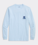 Husky Ski Dog Long Sleeve Pocket Tee