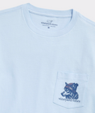 Husky Ski Dog Long Sleeve Pocket Tee