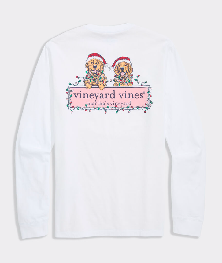 String Lights Pups Long Sleeve Tee