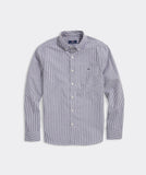Vineyard Vines Stripe Stretch Poplin Shirt | Nautical Navy