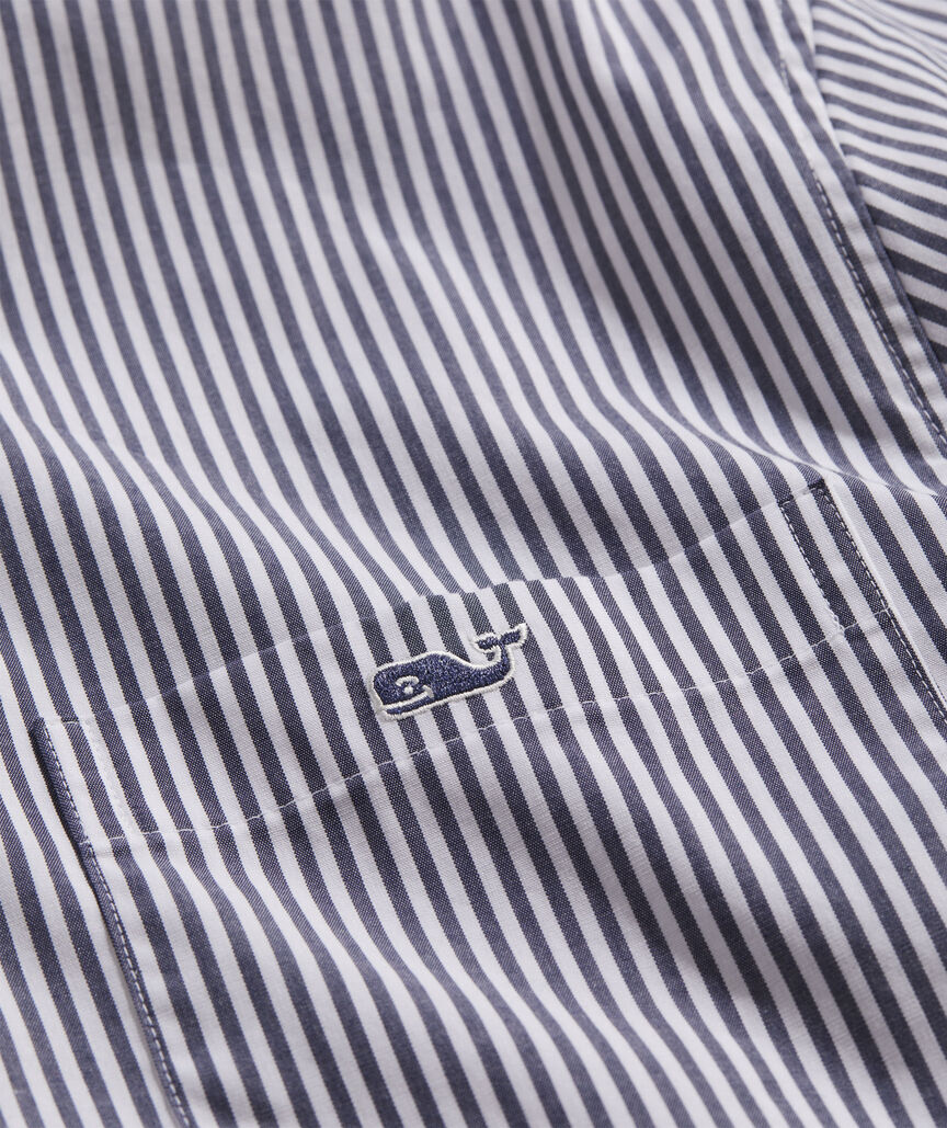 Vineyard Vines Stripe Stretch Poplin Shirt | Nautical Navy