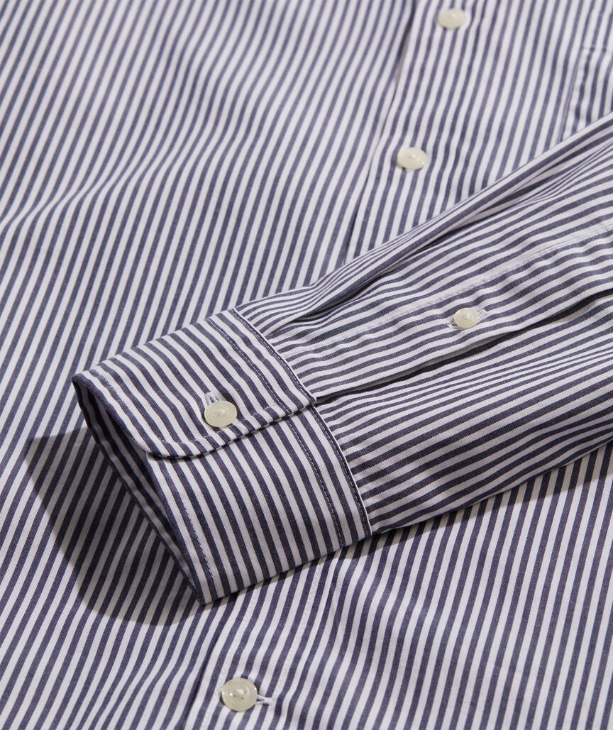 Vineyard Vines Stripe Stretch Poplin Shirt | Nautical Navy
