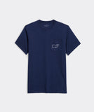 Vineyard Vines Whale Club Short Sleeve Pocket Tee | Blue Blazer