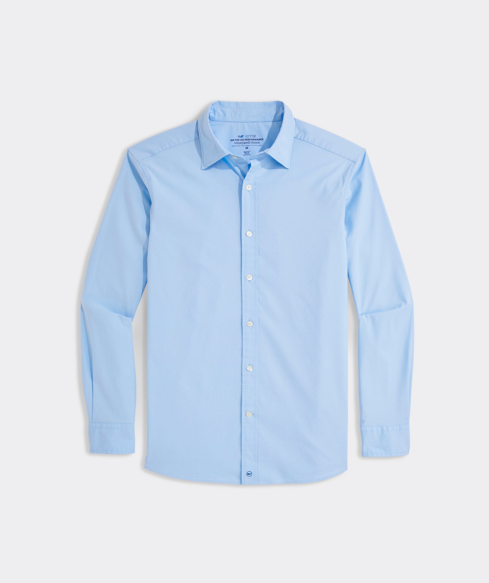 Solid On-The-Go Brrr Shirt in the color blue from Vineyard Vines.