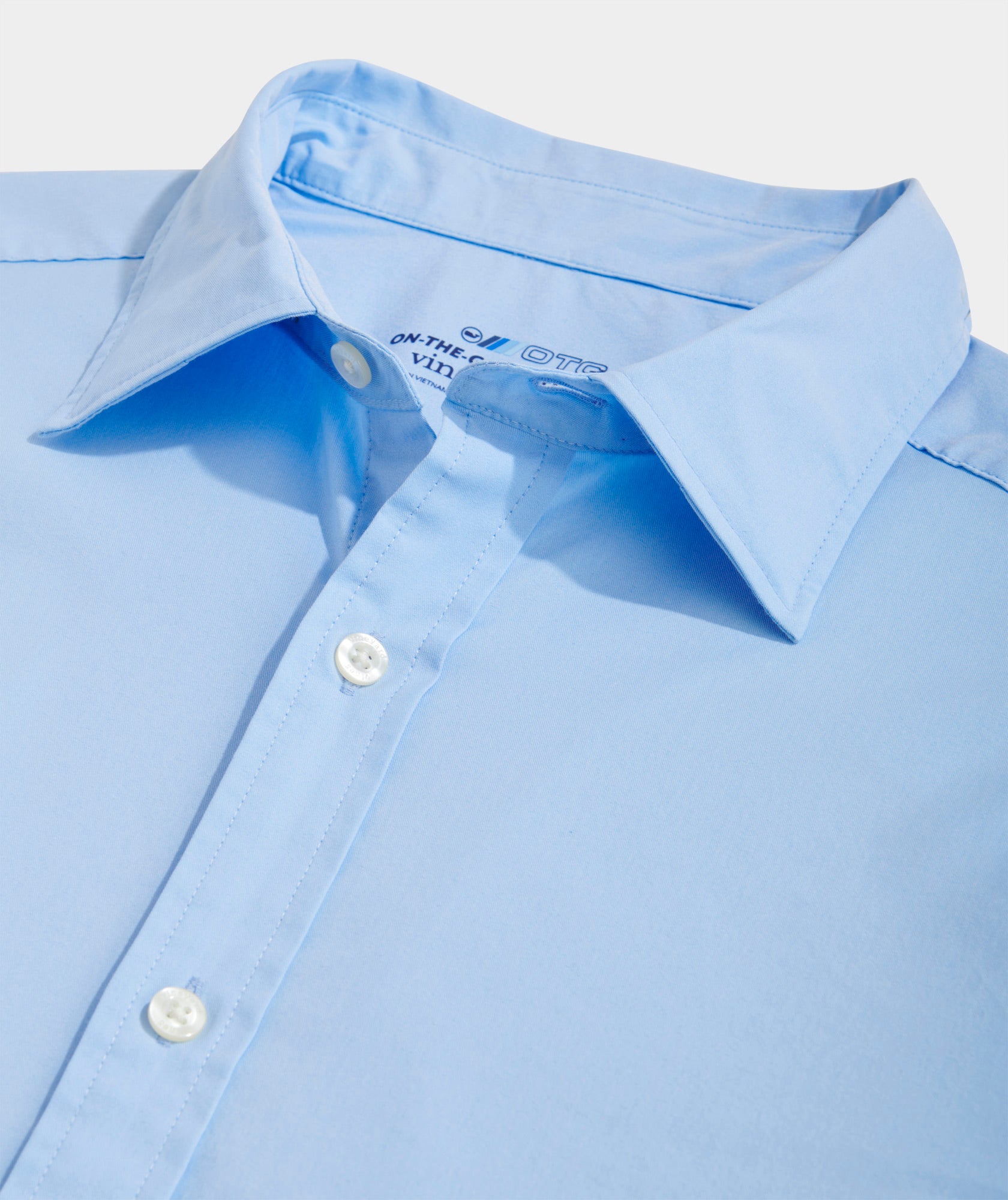 Solid On-The-Go Brrr Shirt in the color blue from Vineyard Vines.