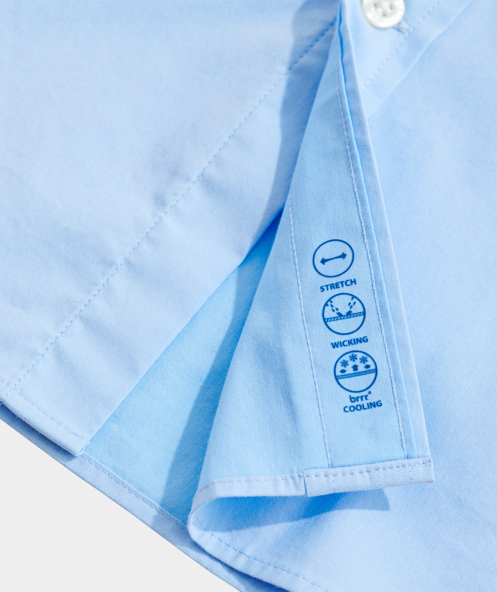 Solid On-The-Go Brrr Shirt in the color blue from Vineyard Vines.