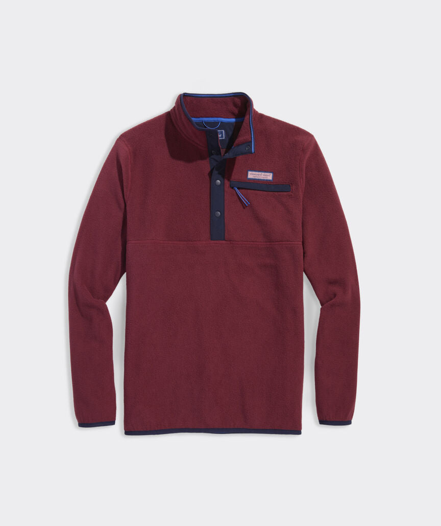 Vineyar Vines Harbor Fleece Quarter-Snap - Crimson