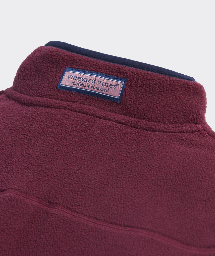 Vineyar Vines Harbor Fleece Quarter-Snap - Crimson