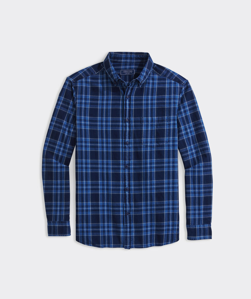 Indigo Plaid Twill Shirt