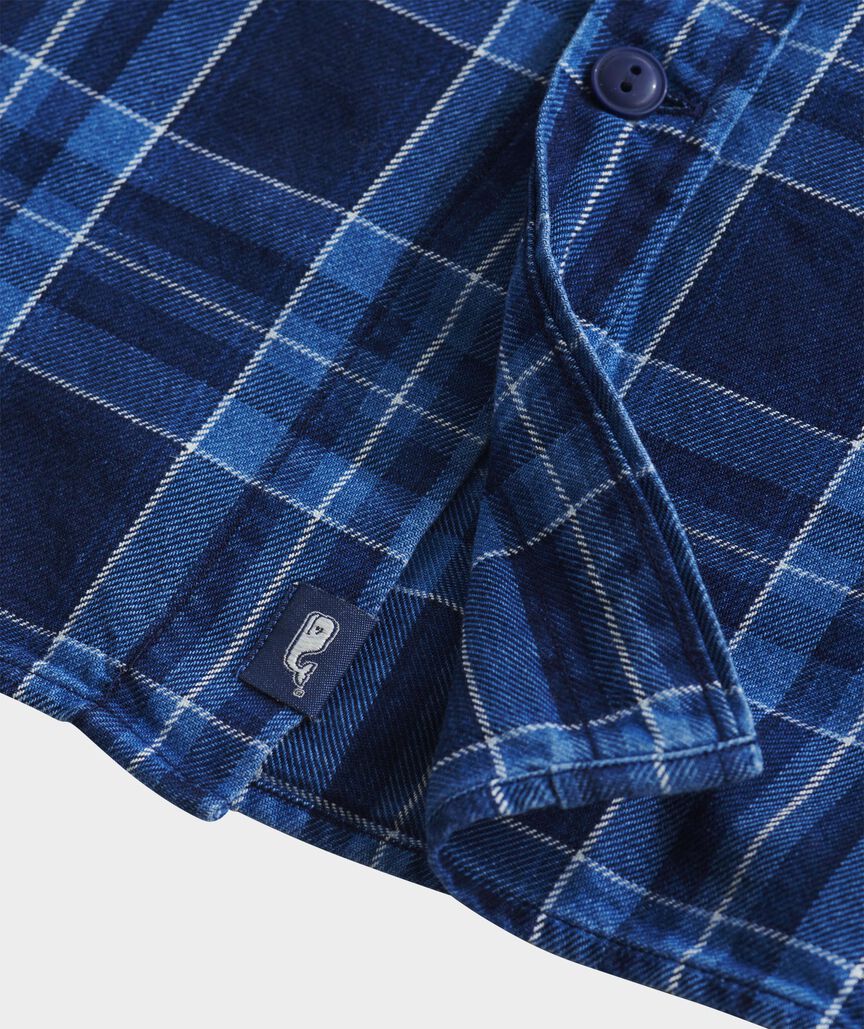 Vineyard Vines Indigo Plaid Twill Shirt.