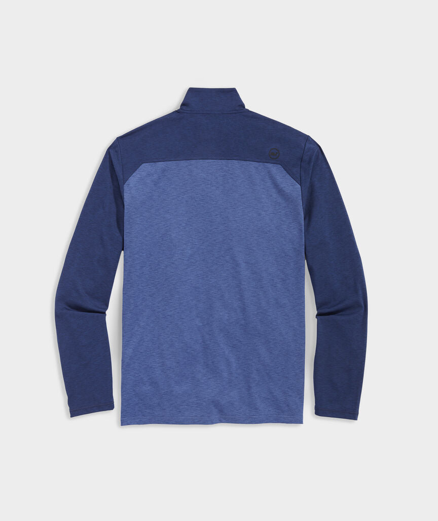 A men's On-The-Go Shep Shirt in the color blue. Designed by Vineyard Vines.