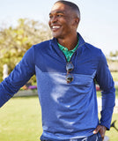 A men's On-The-Go Shep Shirt in the color blue. Designed by Vineyard Vines.