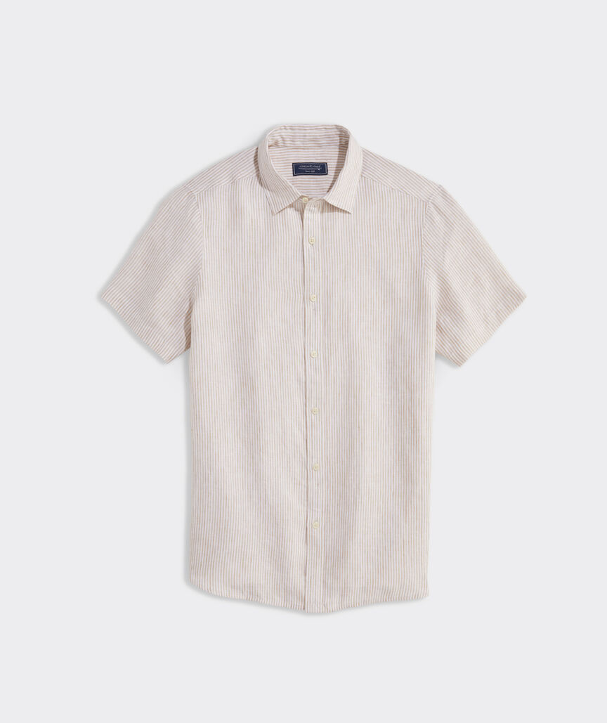 Stripe Linen Short Sleeve Shirt