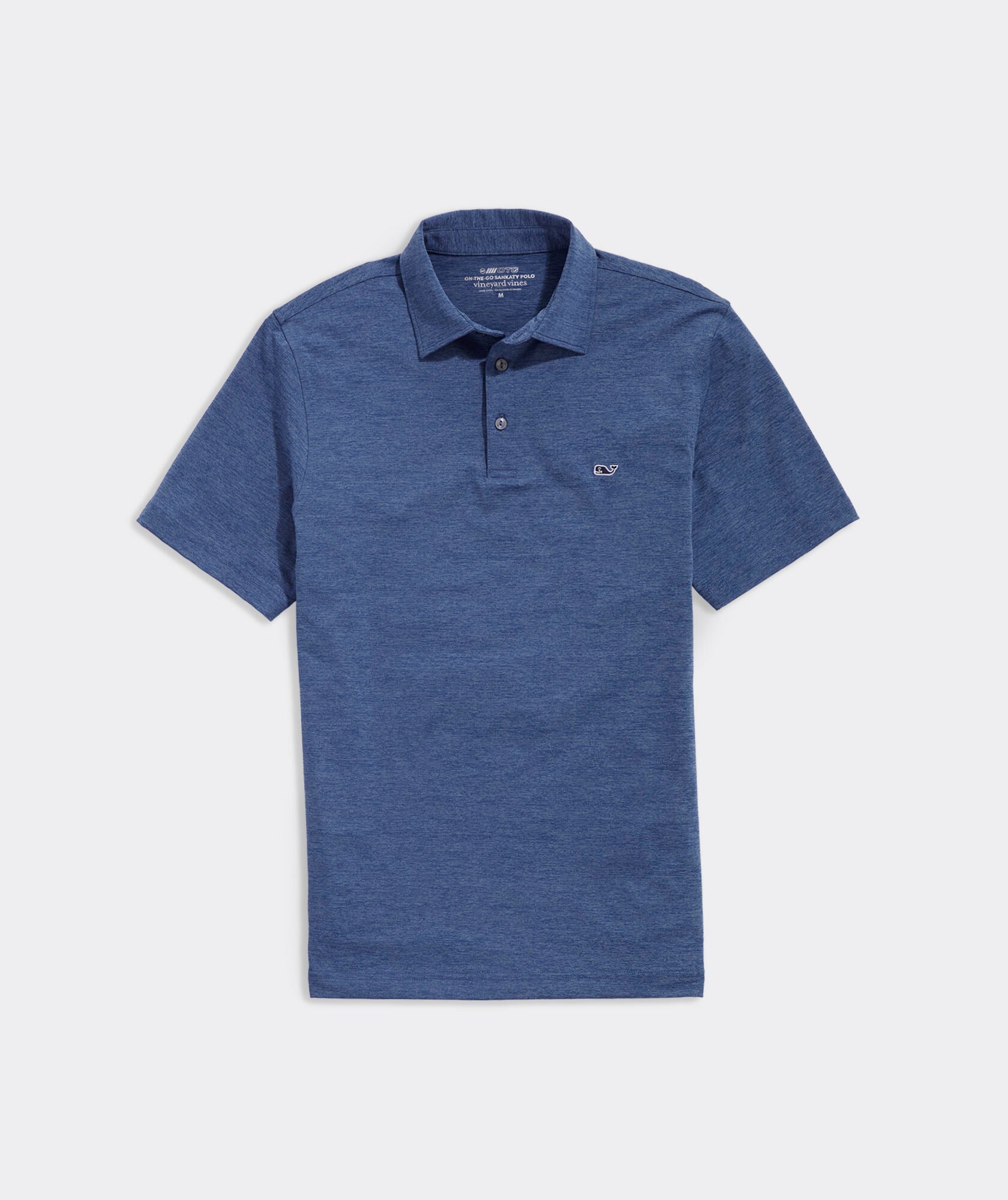 A Vineyard Vines Dunmore Solid Sankaty Polo in the color blue.
