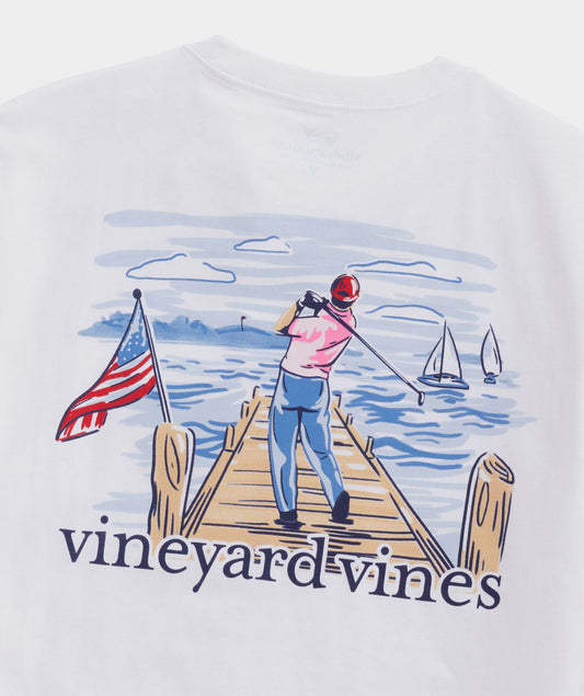 Golf Swing Short Sleeve Tee from Vineyard Vines in the color white. 1680