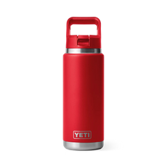 YETI Rambler 26 oz Water Bottle With Straw Cap - Rescue Red