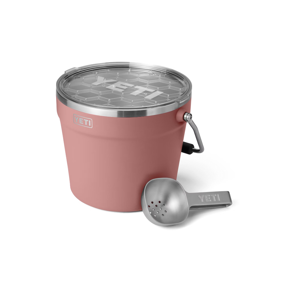 Rambler Beverage Bucket in Sandstone Pink.