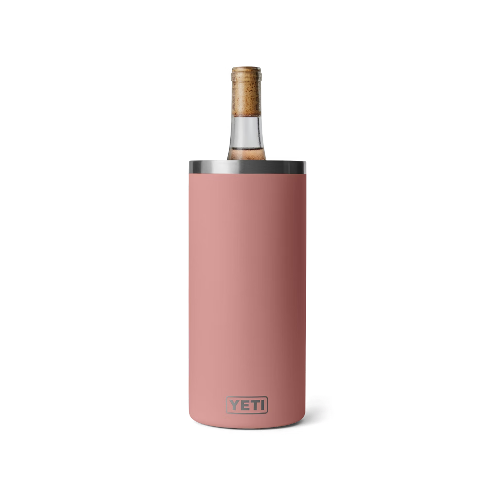 YETI Rambler Wine Chiller in color Sandstone Pink.