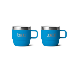 YETI  Rambler 6 oz Stackable Mugs (2 Pack) in Big Wave Blue.